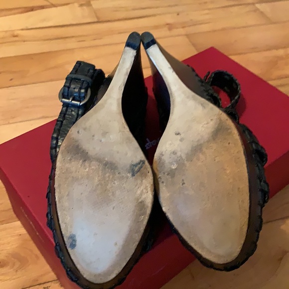 Max Studio Flyaway Wedge Sandals Black 8.5 - Picture 5 of 9